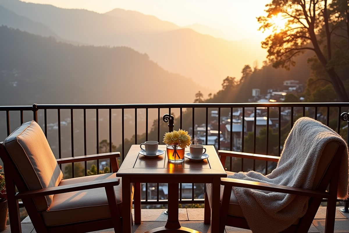 Petit déjeuner romantique avec vue sur Mussoorie